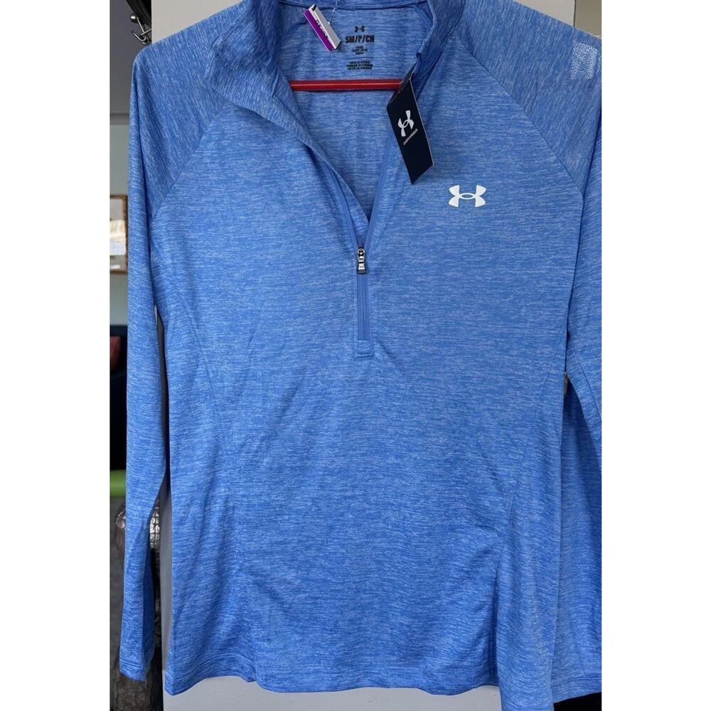 Under Armour Women's Small Blue Quarter Zip Long Sleeve New with‎ tags